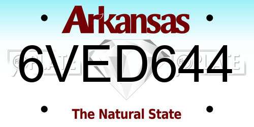 6VED644 Arkansas License Plate
