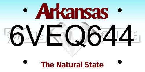 6VEQ644 Arkansas License Plate