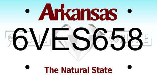 6VES658 Arkansas License Plate