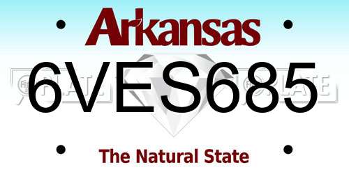 6VES685 Arkansas License Plate