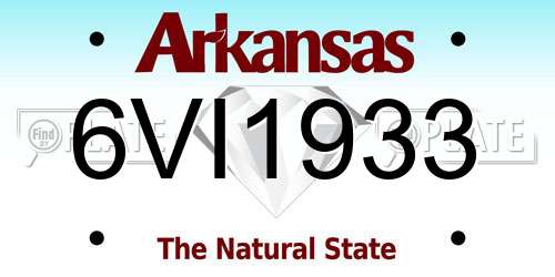 6VI1933 Arkansas License Plate