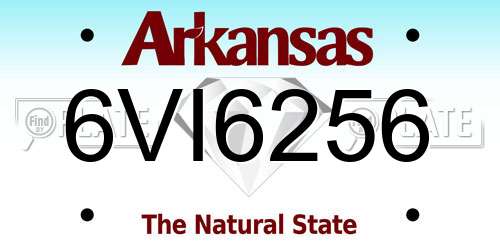 6VI6256 Arkansas License Plate