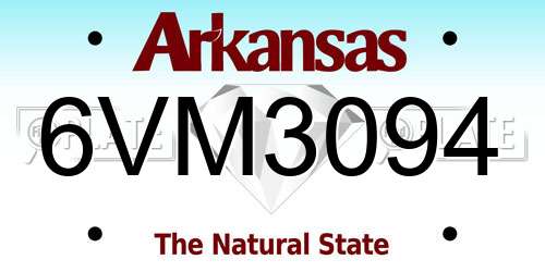 6VM3094 Arkansas License Plate