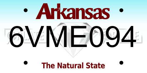 6VME094 Arkansas License Plate
