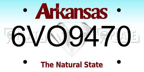 6VO9470 Arkansas License Plate