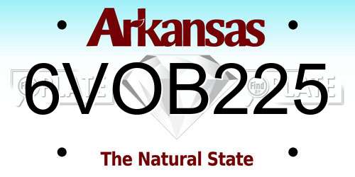 6VOB225 Arkansas License Plate