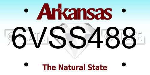 6VSS488 Arkansas License Plate