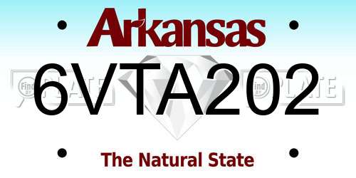 6VTA202 Arkansas License Plate