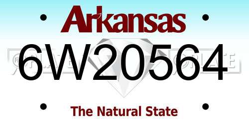 6W20564 Arkansas License Plate