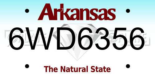 6WD6356 Arkansas License Plate