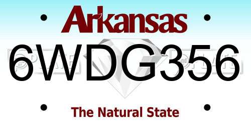 6WDG356 Arkansas License Plate