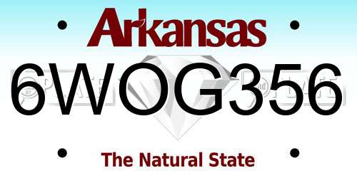 6WOG356 Arkansas License Plate