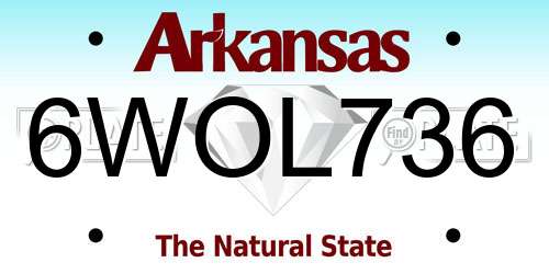 6WOL736 Arkansas License Plate