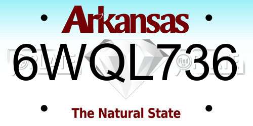 6WQL736 Arkansas License Plate
