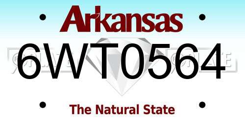6WT0564 Arkansas License Plate