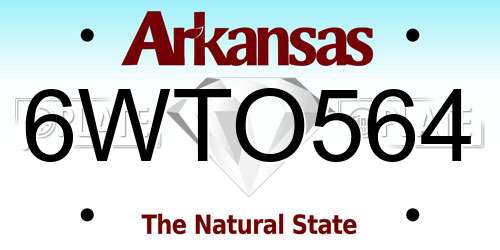 6WTO564 Arkansas License Plate