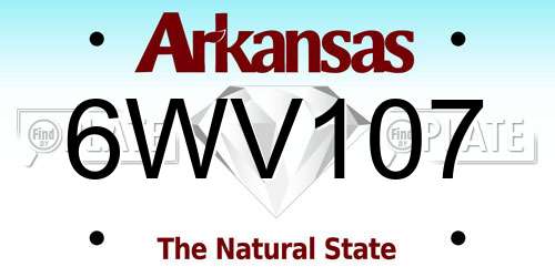 6WV107 Arkansas License Plate