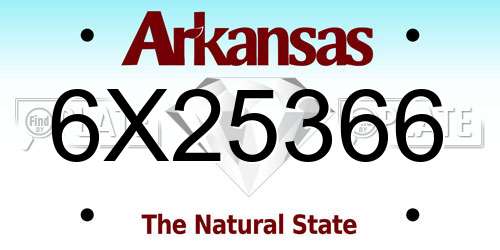 6X25366 Arkansas License Plate