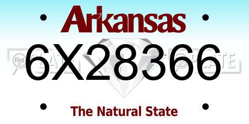 6X28366 Arkansas License Plate