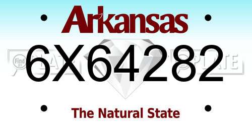 6X64282 Arkansas License Plate