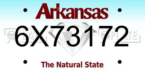 6X73172 Arkansas License Plate