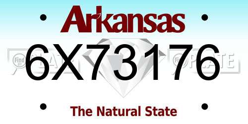 6X73176 Arkansas License Plate