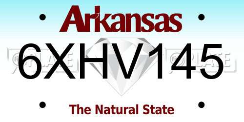 6XHV145 Arkansas License Plate