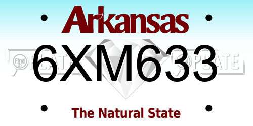 6XM633 Arkansas License Plate