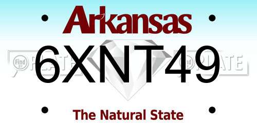 6XNT49 Arkansas License Plate