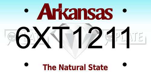 6XT1211 Arkansas License Plate