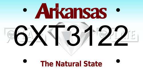 6XT3122 Arkansas License Plate