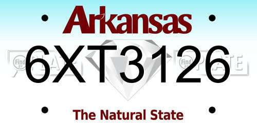 6XT3126 Arkansas License Plate