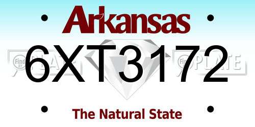 6XT3172 Arkansas License Plate