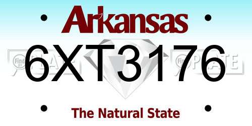 6XT3176 Arkansas License Plate