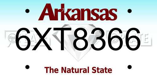 6XT8366 Arkansas License Plate