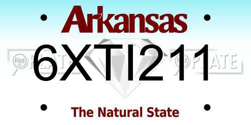6XTI211 Arkansas License Plate