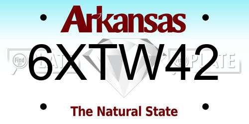6XTW42 Arkansas License Plate