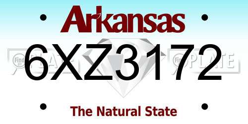 6XZ3172 Arkansas License Plate