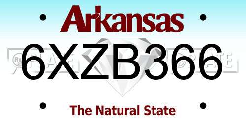 6XZB366 Arkansas License Plate