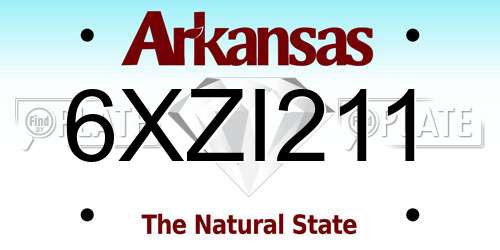 6XZI211 Arkansas License Plate