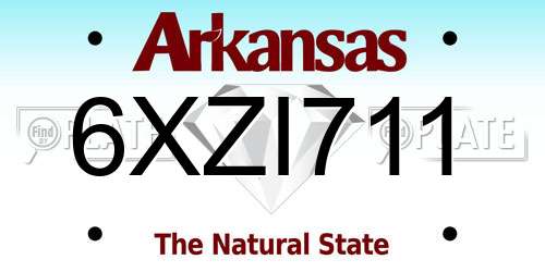 6XZI711 Arkansas License Plate