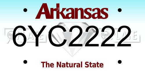 6YC2222 Arkansas License Plate