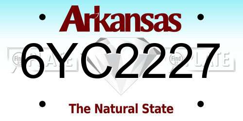 6YC2227 Arkansas License Plate