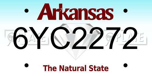 6YC2272 Arkansas License Plate