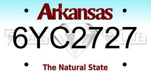 6YC2727 Arkansas License Plate