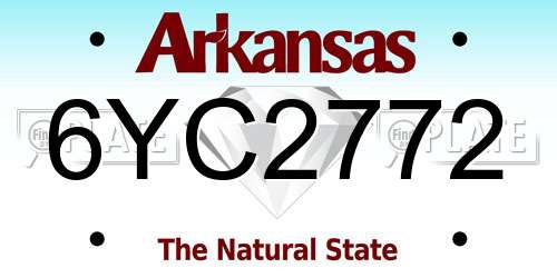 6YC2772 Arkansas License Plate