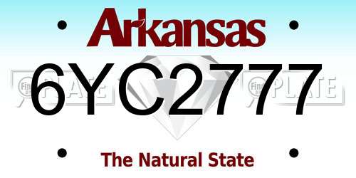 6YC2777 Arkansas License Plate