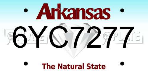 6YC7277 Arkansas License Plate