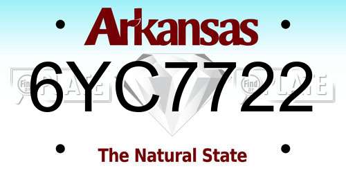 6YC7722 Arkansas License Plate