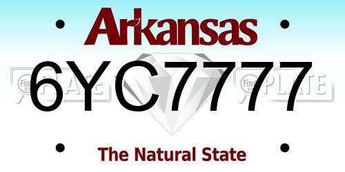 6YC7777 Arkansas License Plate